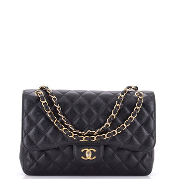 Chanel Classic Double Flap Bag Quilted Caviar Jumbo