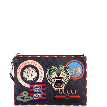 Gucci Night Courrier Pouch GG Coated Canvas with Applique