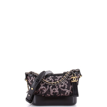 Chanel Gabrielle Hobo Logo Motif Sequins Small