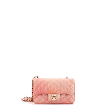 Chanel Classic Single Flap Bag Quilted Ombre Metallic Lambskin Mini