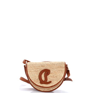 Christian Louboutin By My Side Crossbody Raffia with Leather Small