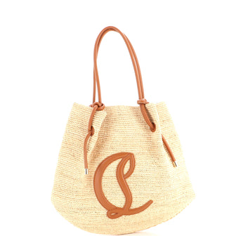 Christian Louboutin By My Side Open Tote Raffia with Leather