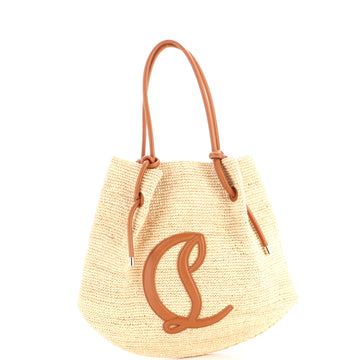 Christian Louboutin By My Side Open Tote Raffia with Leather