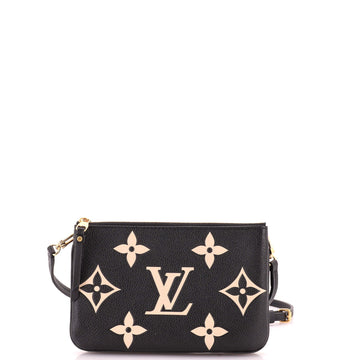 Louis Vuitton Double Zip Pochette Bicolor Monogram Empreinte Giant