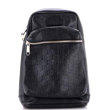 Gucci Signature Slim Crossbody Bag Guccissima Leather Small