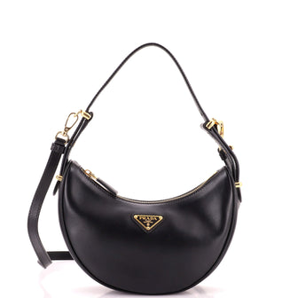 Prada Arque Half Moon Hobo Leather Small