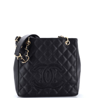 Chanel Petite Shopping Tote Quilted Caviar