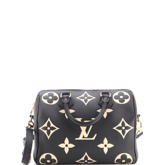 Louis Vuitton Speedy Bandouliere Bag Bicolor Monogram Empreinte Giant 25