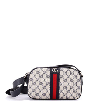 Gucci Ophidia Camera Shoulder Bag GG Coated Canvas with Leather Small