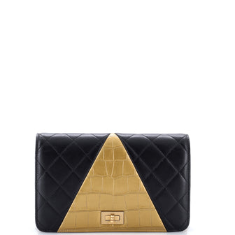 Chanel Reissue 2.55 Wallet on Chain Crocodile Embossed Calfskin and Quilted Lambskin