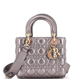 Christian Dior My ABCDior Lady Dior Bag Metallic Cannage Quilt Leather