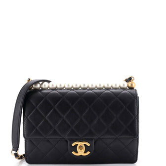 Chanel Chic Pearls Flap Bag Quilted Lambskin Small