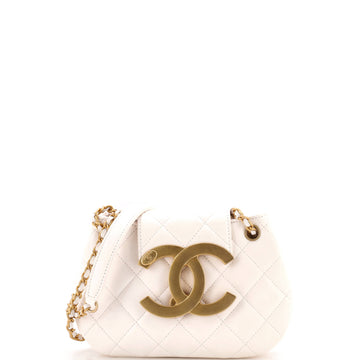 Chanel Giant CC Chain Compartment Messenger Bag Quilted Lambskin Small