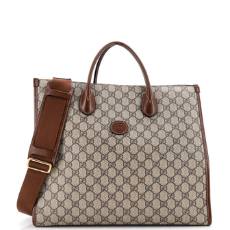 Gucci Structured Top Handle Open Tote GG Coated Canvas Medium