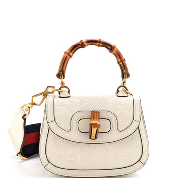 Gucci Bamboo 1947 Top Handle Bag Jumbo GG Canvas Mini