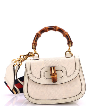 Gucci Bamboo 1947 Top Handle Bag Jumbo GG Canvas Mini