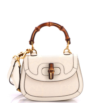 Gucci Bamboo 1947 Top Handle Bag Jumbo GG Canvas Mini