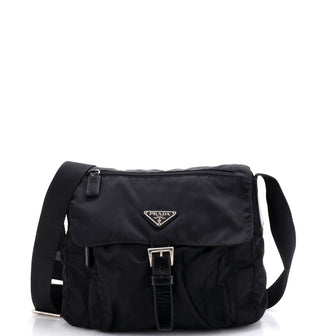 Prada Buckle Messenger Bag Tessuto Small