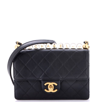 Chanel Chic Pearls Flap Bag Quilted Goatskin with Acrylic Beads Small