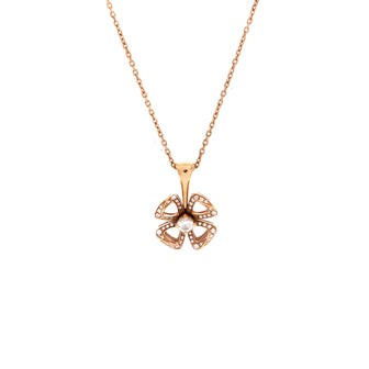 Bvlgari Fiorever Pendant Necklace 18K Rose Gold with Diamonds