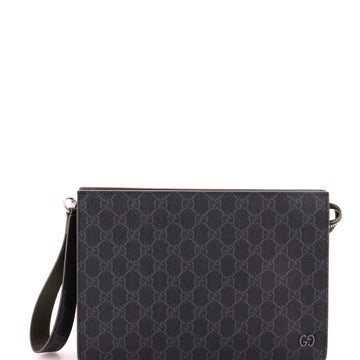 Gucci GG Wristlet Zip Pouch GG Coated Canvas Medium