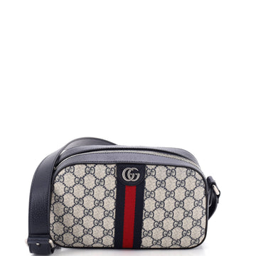Gucci Ophidia Camera Shoulder Bag GG Coated Canvas with Leather Small