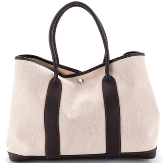 Hermes Garden Party Tote Toile and Leather 36