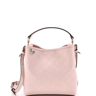 Gucci GG Emblem Bucket Bag GG Embossed Leather Small