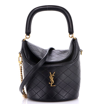 Saint Laurent Gaby Chain Bucket Bag Quilted Leather Mini