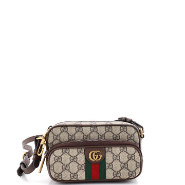 Gucci Ophidia Front Pocket Convertible Belt Bag GG Coated Canvas with Leather Mini