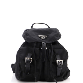 Prada Double Front Pocket Backpack Tessuto Small