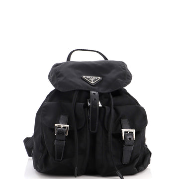 Prada Double Front Pocket Backpack Tessuto Small