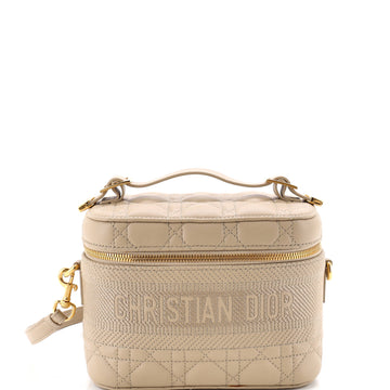 Christian Dior DiorTravel Convertible Vanity Case Cannage Quilt Lambskin Small