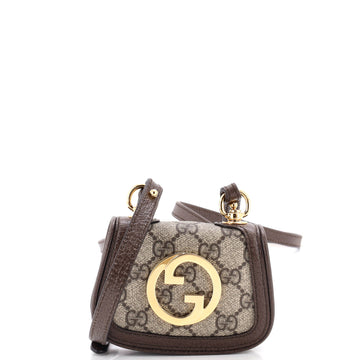 Gucci Blondie NM Card Case Wallet with Strap GG Coated Canvas