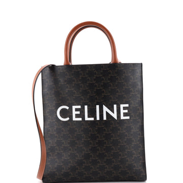 Celine Vertical Cabas Tote Triomphe Coated Canvas Small