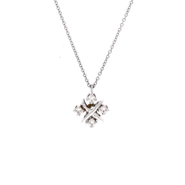 Tiffany & Co. Schlumberger Lynn Pendant Necklace Platinum with Diamonds