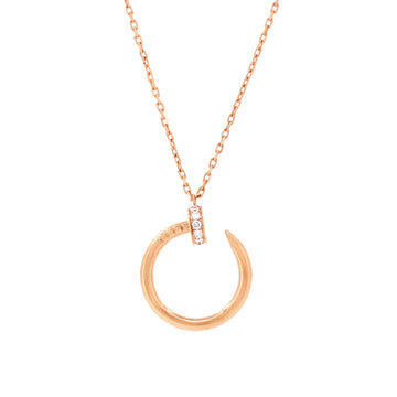 Cartier Juste un Clou Pendant Necklace 18K Rose Gold and Pave Diamonds