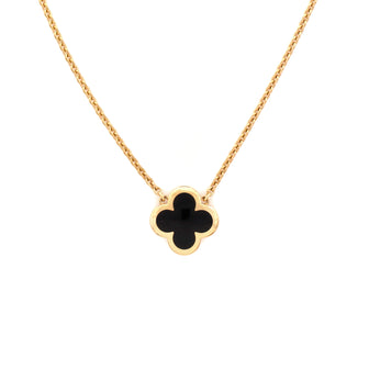 Van Cleef & Arpels Pure Alhambra Pendant Necklace 18K Yellow Gold and Onyx