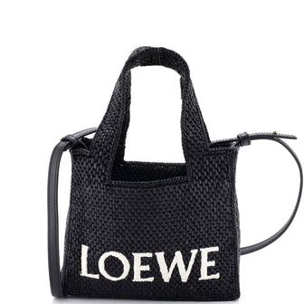 Loewe Paula's Ibiza Logo Convertible Tote Raffia Mini