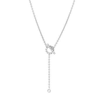 Hermes Finesse Lariat Necklace 18K White Gold and Diamonds