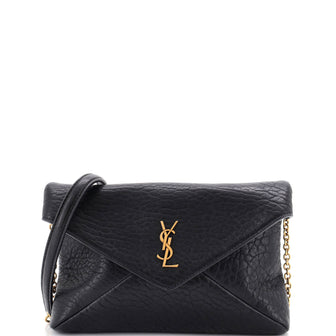 Saint Laurent Cassandra Pouch on Chain Leather Small