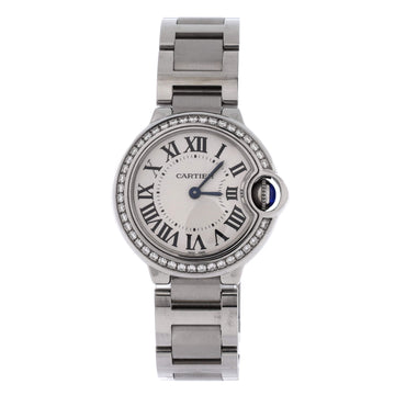 Cartier Ballon Bleu de Cartier Quartz Watch Stainless Steel with Diamond Bezel 28