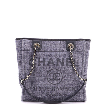 Chanel North South Deauville Tote Raffia with Glitter Detail Small