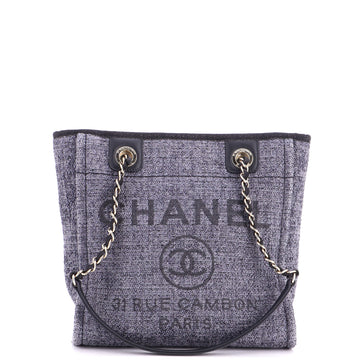 Chanel North South Deauville Tote Raffia with Glitter Detail Small