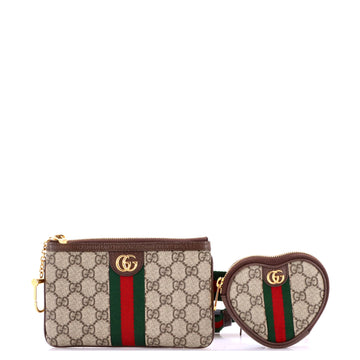 Gucci Ophidia Heart Utility Double Belt Bag GG Coated Canvas