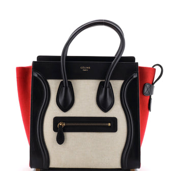Celine Tricolor Luggage Bag Canvas and Leather Micro