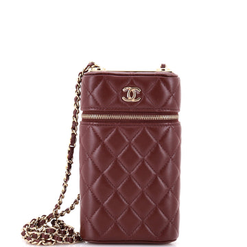 Chanel Trendy CC Zip Phone Holder Crossbody Bag Quilted Lambskin