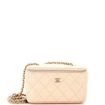 Chanel Classic Vanity Case with Chain Quilted Caviar Small