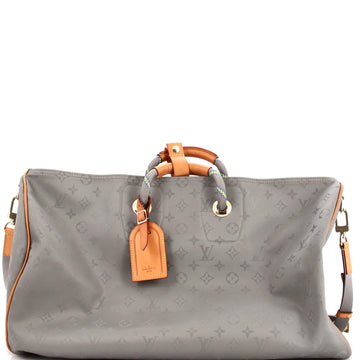 Louis Vuitton Keepall Bandouliere Bag Limited Edition Titanium Monogram Canvas 50