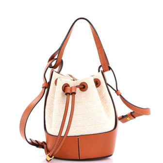 Loewe Balloon Bucket Bag Anagram Canvas and Leather Small